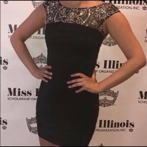 Sherri Hill Black Bandage Dress